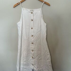 NWT Francesca's White Sleeveless Dress Linen Blend Women’s Small